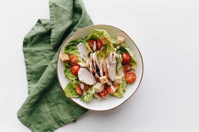 Caesar Salad with romaine croutons and classic Caesar dressing